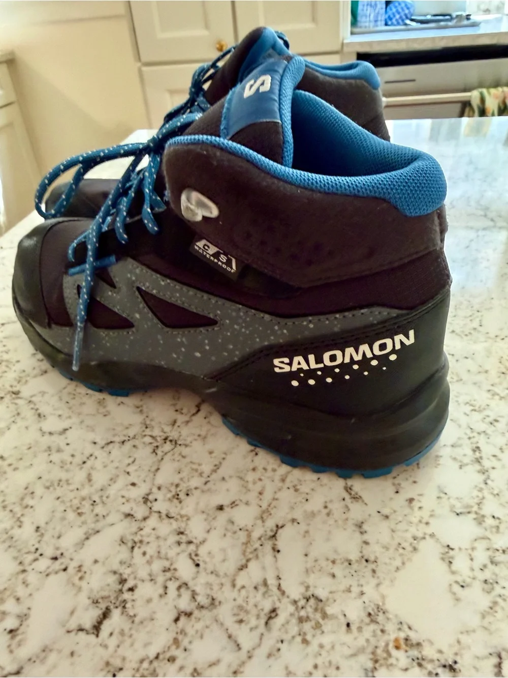 Salomon Boy’s Black and Blue Waterproof Boots